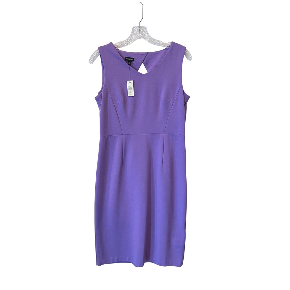 Talbots Lavender Purple Sleeveless V-Neck Sheath Dress Back Cutout Size‎ 4 NWT